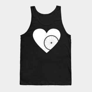 Heart with Road Bike Wheel for Cycling Lovers Tank Top